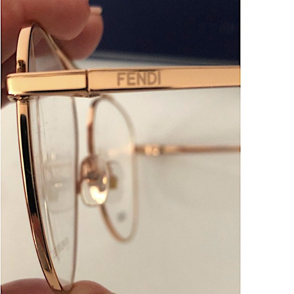 FENDI Demo Aviator Ladies Eyeglasses Ff 0352 0j5g 56 In Gold rose Tone main image 9